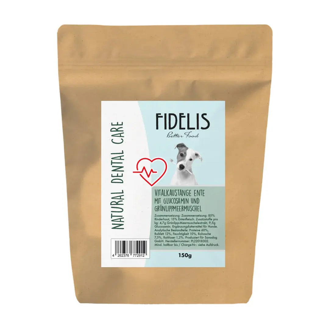 Bâtonnets Vital – Canard • Glucosamine & Moule Verte – Sachet 150 g SANADOG