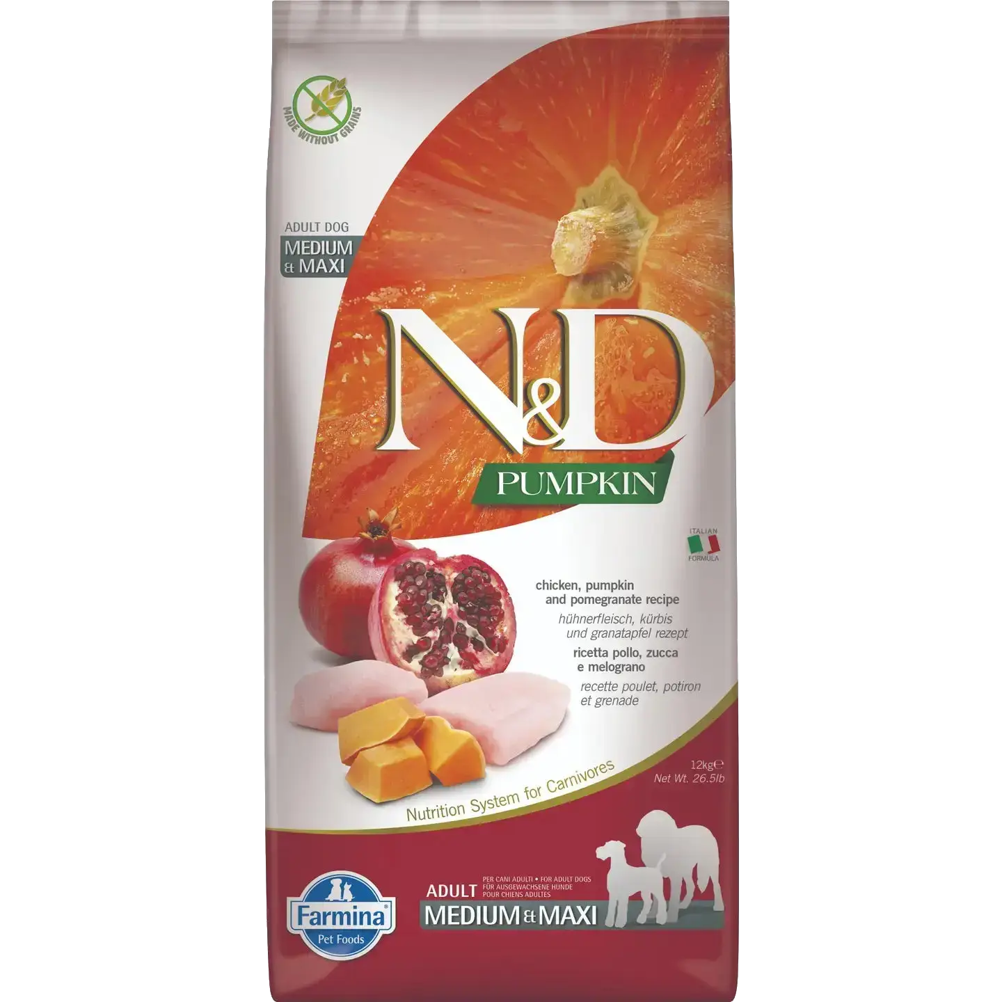 Croquettes chien – Poulet & Citrouille – 12kg – FARMINA N&D Prime (Copie) DOG & CAT ETOILES