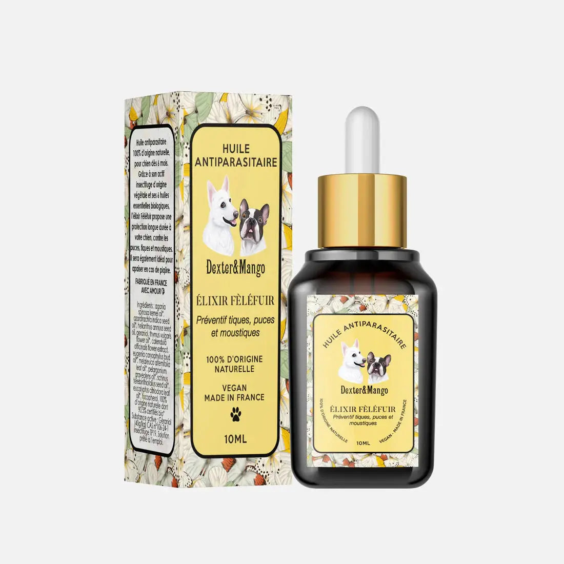 Huile antiparasitaire, élixir Fèléfuir DEXTER & MANGO