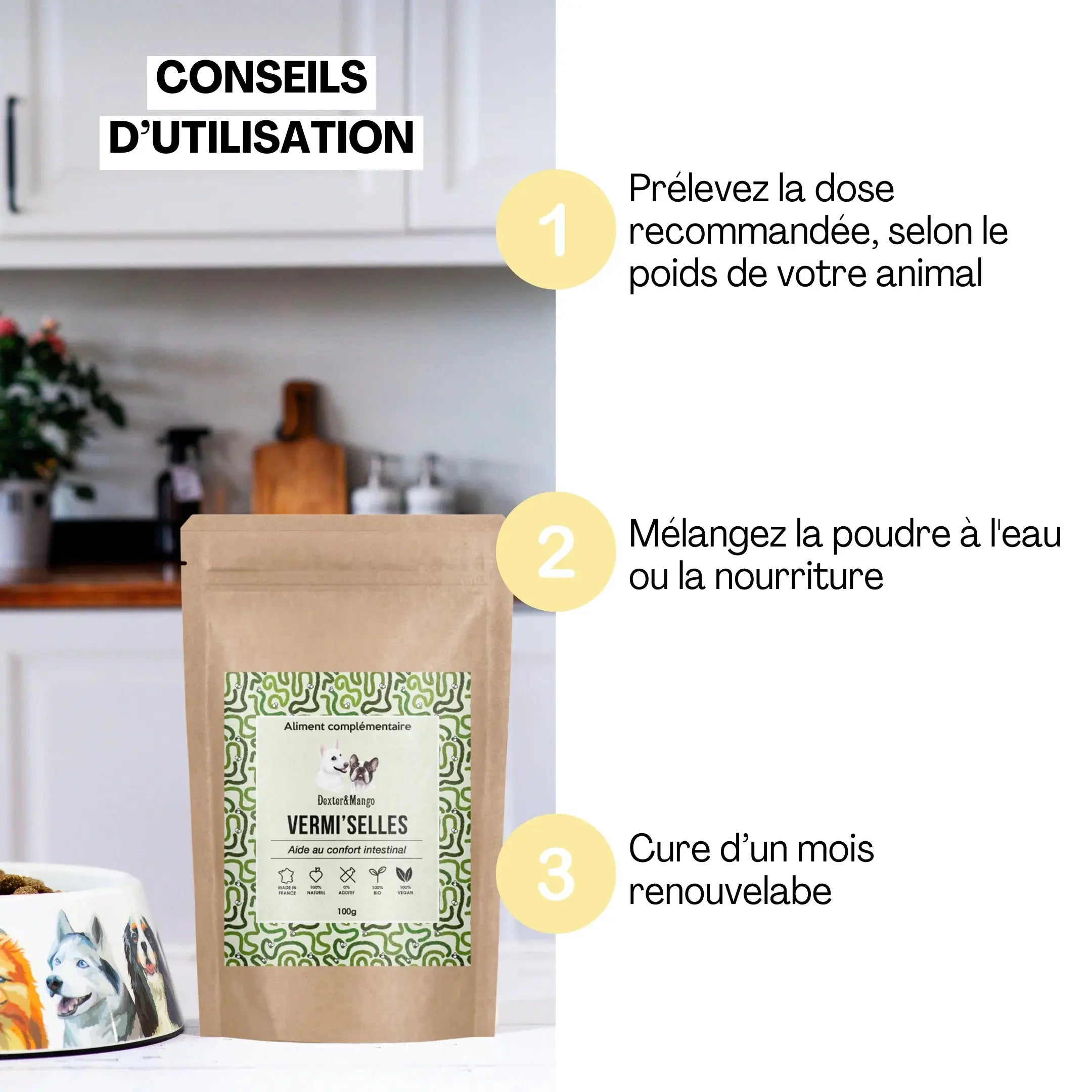 L’aliment complémentaire Vermi'selles DEXTER & MANGO