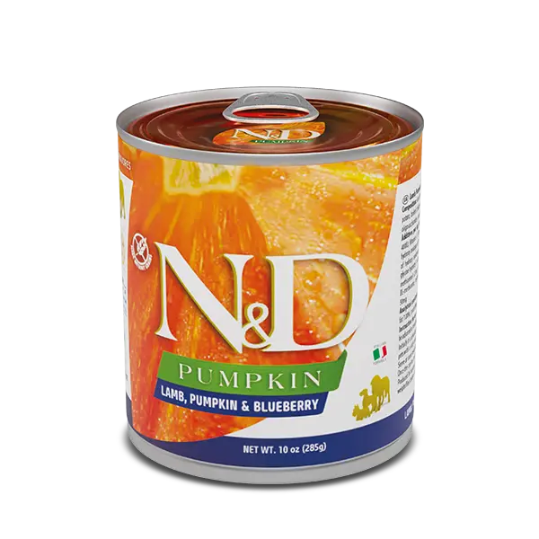 Nourriture humide chien – Agneau, Potiron & Myrtille – 285g – FARMINA N&D FARMINA