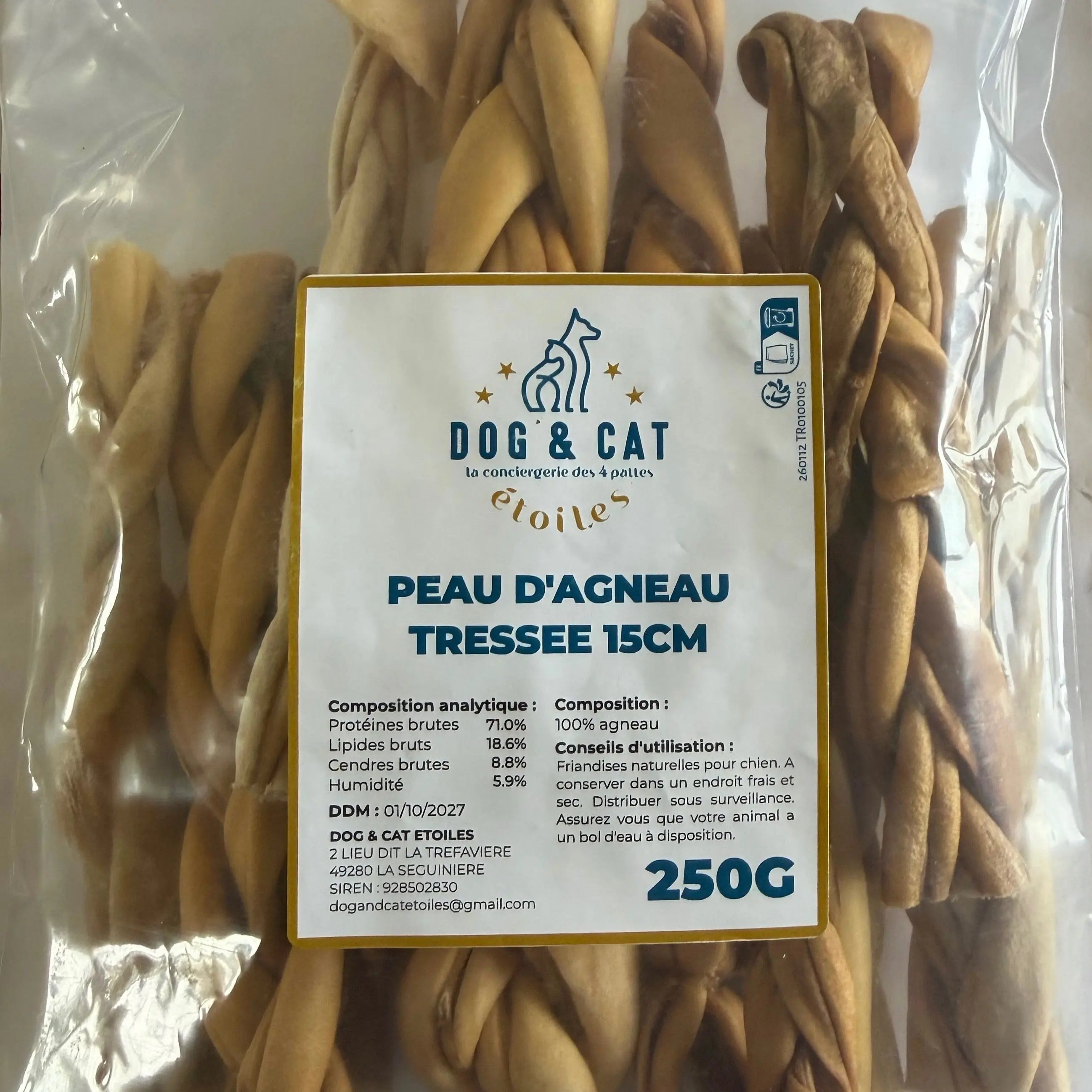 Tresse d'agneau DOG & CAT ETOILES