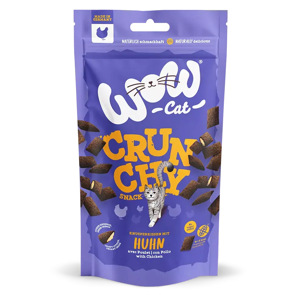 WOW - Friandise pour chat Crunchy fourrée à la crème et au poulet WOW