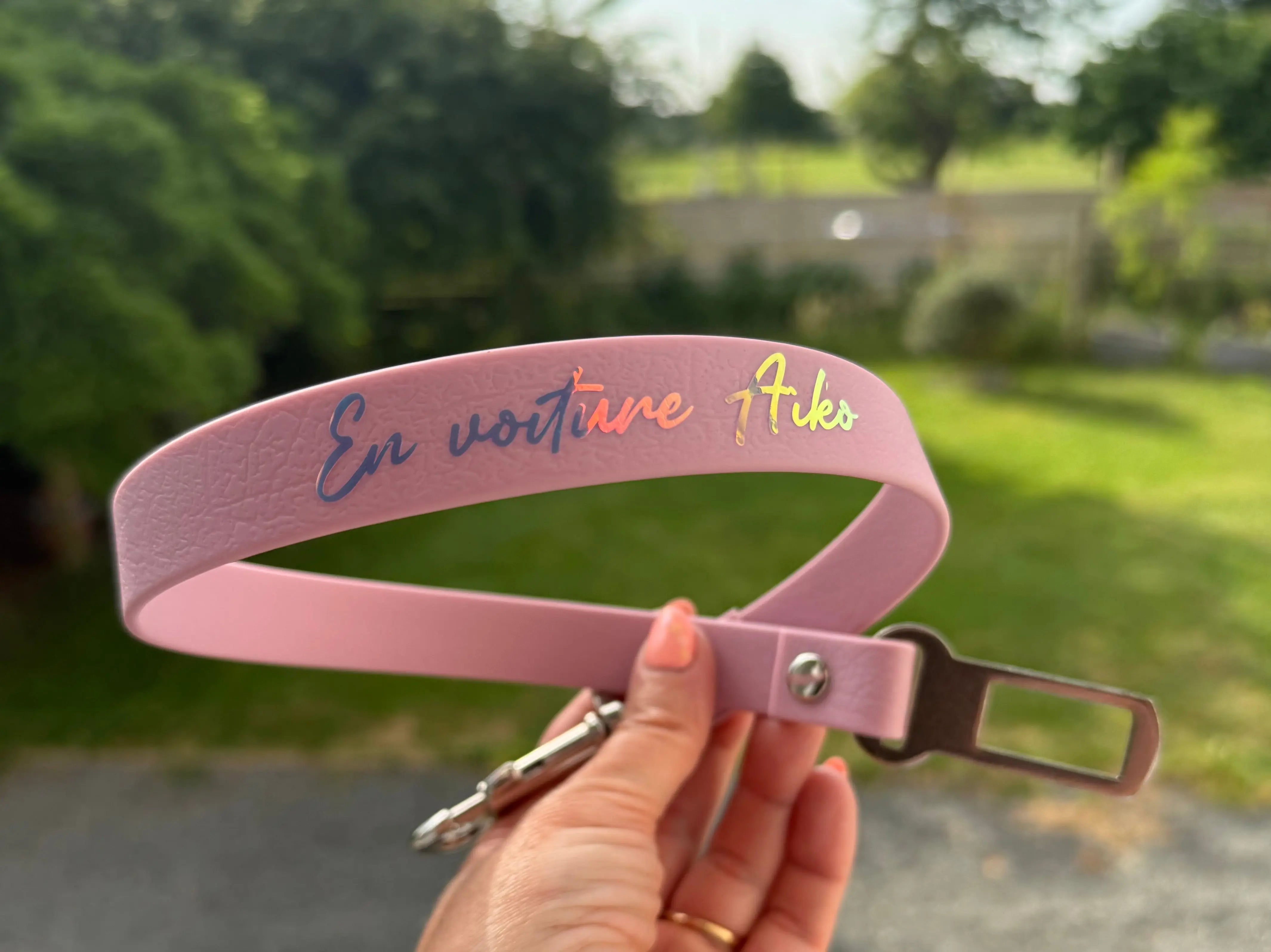 Ceinture de sécurité Personnalisée en Biothane DOG & CAT ETOILES