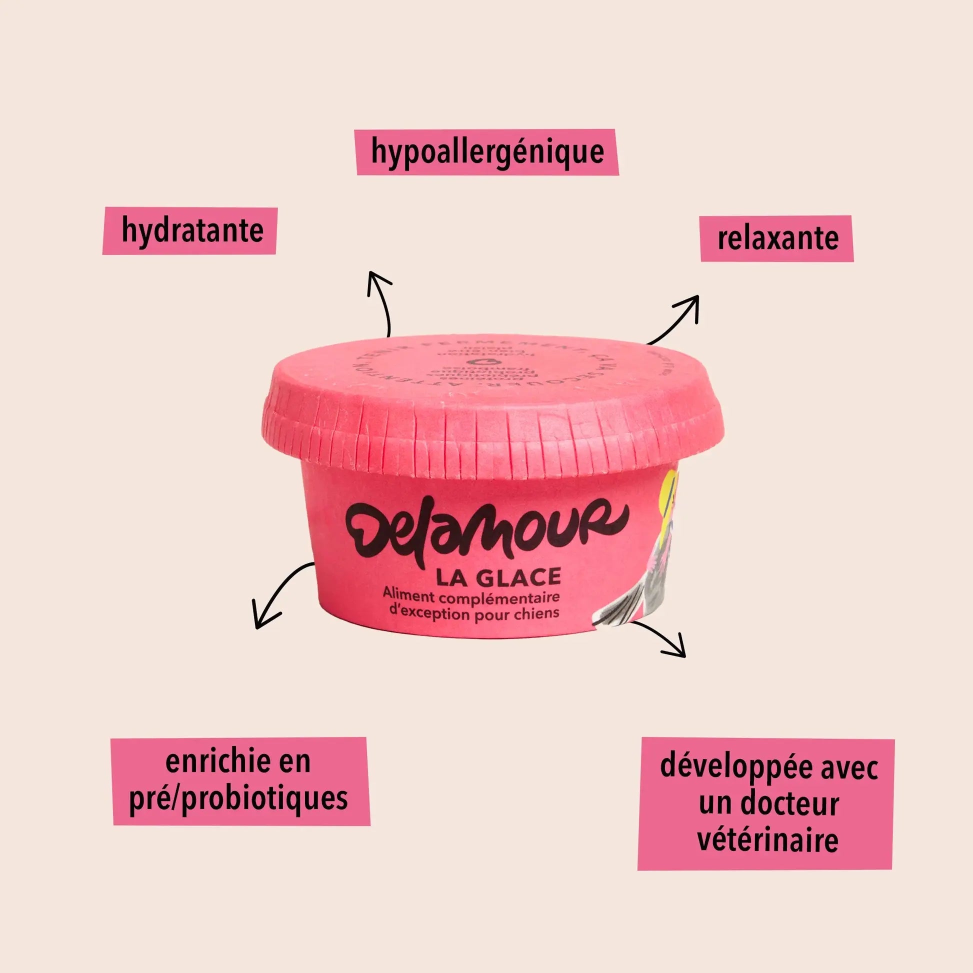 Delamour - Glace chien - Framboise DELAMOUR