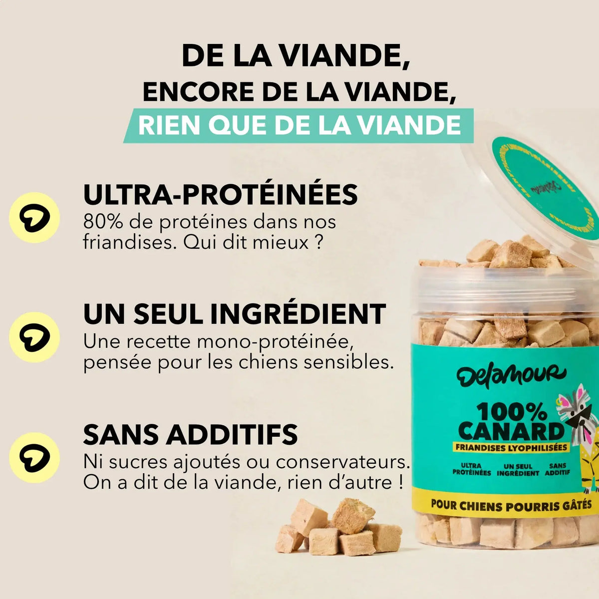 Delamour - Les Lyophilisées au Canard – Friandises 100 % Naturelles pour Chien et Chat (Copie) DELAMOUR