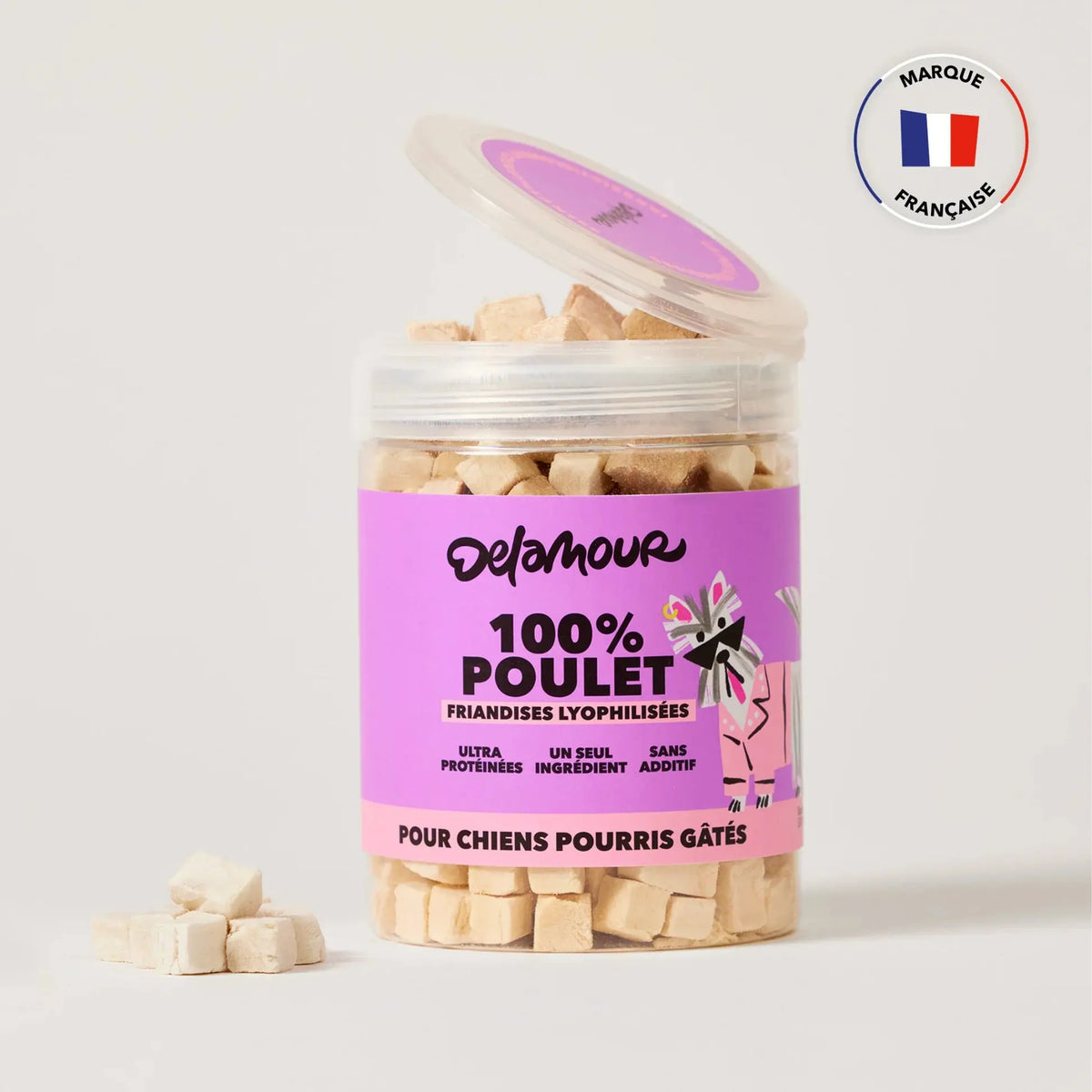 Delamour - Les Lyophilisées au Poulet – Friandises 100 % Naturelles pour Chien et Chat DELAMOUR