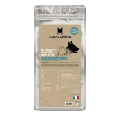 MAISON MOULIN - Croquettes Essentiel Chien Sédentaire ou Stérilisé au Poulet Frais MAISON MOULIN