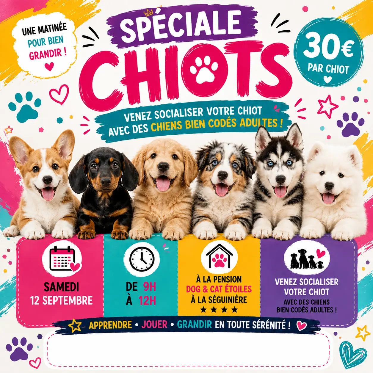 Matinée Spéciale Chiot - Samedi 12 septembre DOG & CAT ETOILES