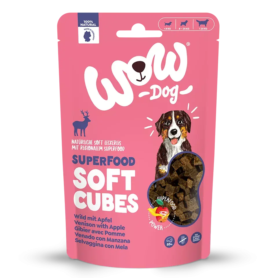 WOW - Cubes de friandises gibier et pomme - Chien WOW